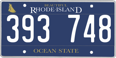 RI license plate 393748