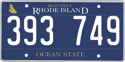 RI license plate 393749