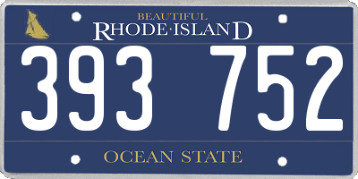 RI license plate 393752