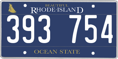 RI license plate 393754