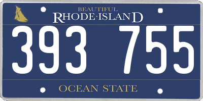 RI license plate 393755