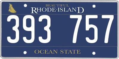 RI license plate 393757