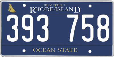 RI license plate 393758