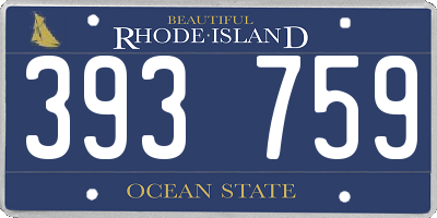 RI license plate 393759