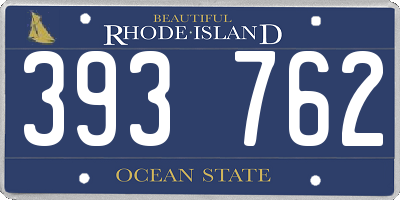 RI license plate 393762