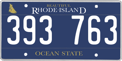 RI license plate 393763