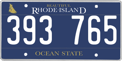 RI license plate 393765
