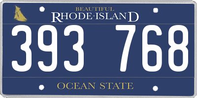 RI license plate 393768