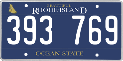 RI license plate 393769