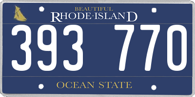 RI license plate 393770