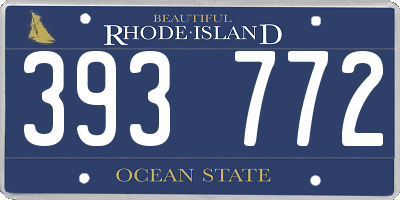 RI license plate 393772