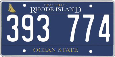 RI license plate 393774