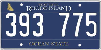 RI license plate 393775