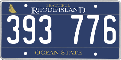 RI license plate 393776