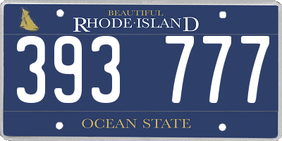 RI license plate 393777