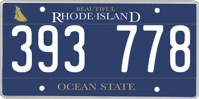 RI license plate 393778
