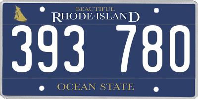 RI license plate 393780