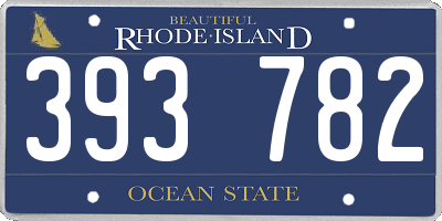 RI license plate 393782