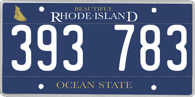 RI license plate 393783