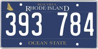 RI license plate 393784