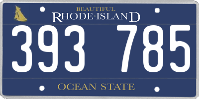 RI license plate 393785
