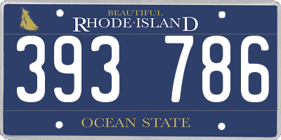 RI license plate 393786