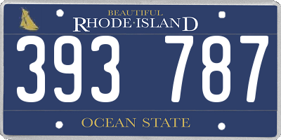 RI license plate 393787