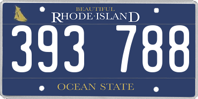 RI license plate 393788