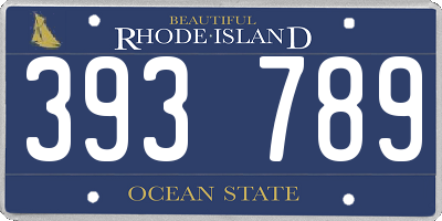 RI license plate 393789