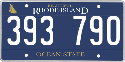 RI license plate 393790