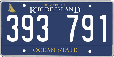 RI license plate 393791