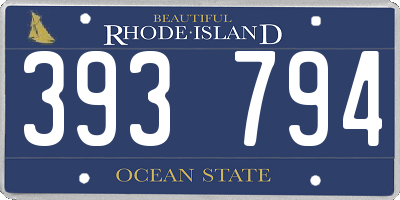 RI license plate 393794
