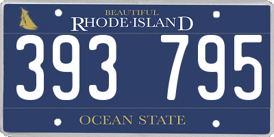 RI license plate 393795