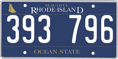 RI license plate 393796