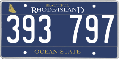 RI license plate 393797