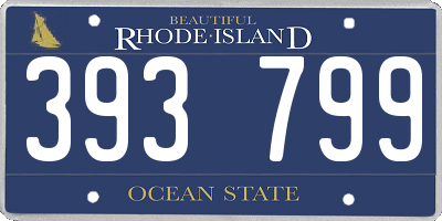 RI license plate 393799