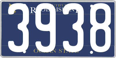 RI license plate 3938