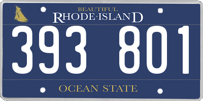 RI license plate 393801