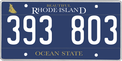 RI license plate 393803