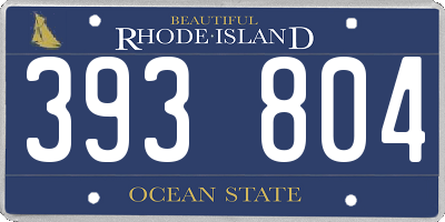 RI license plate 393804
