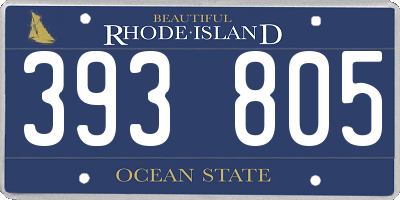 RI license plate 393805