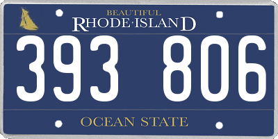 RI license plate 393806
