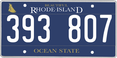 RI license plate 393807