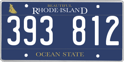 RI license plate 393812