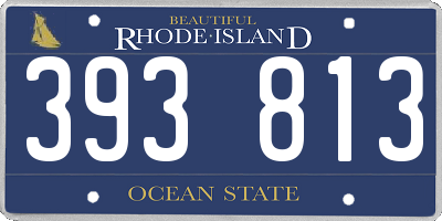 RI license plate 393813