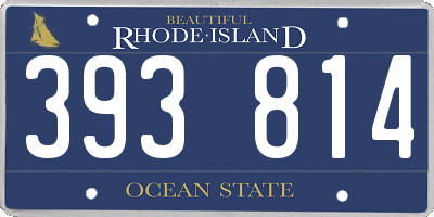 RI license plate 393814