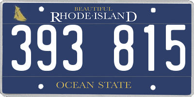 RI license plate 393815