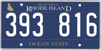 RI license plate 393816