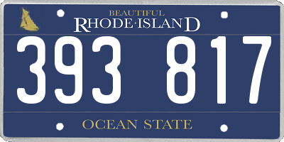 RI license plate 393817