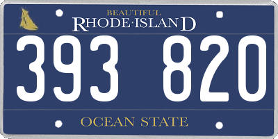 RI license plate 393820
